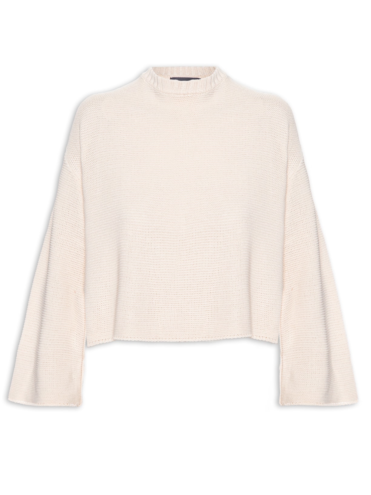 Blusa Feminina Tricot Cropped Textura - Bege