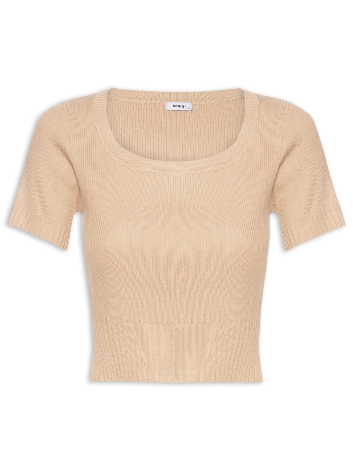 Blusa Feminina Tricot Decote Canoa - Bege