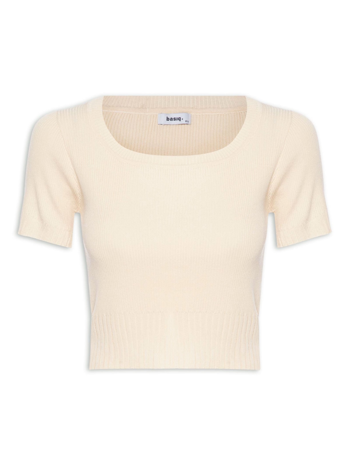 Blusa Feminina Tricot Decote Canoa - Bege