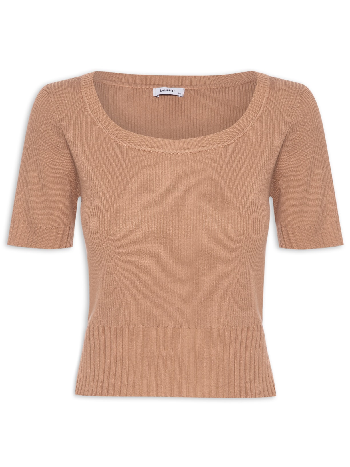 Blusa Feminina Tricot Decote Canoa - Marrom