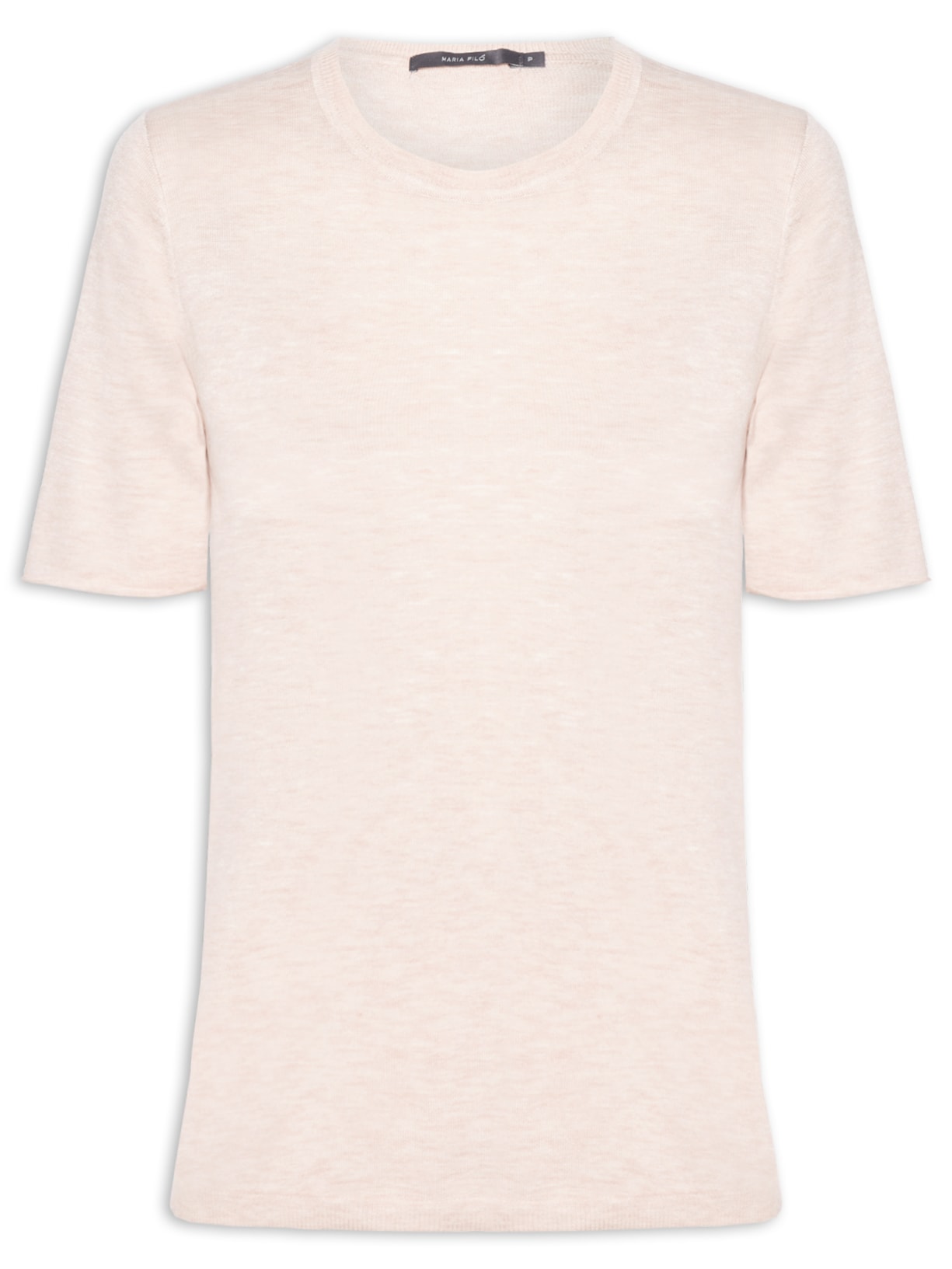 Blusa Feminina Tricot Decote Careca Bege Maria Filó