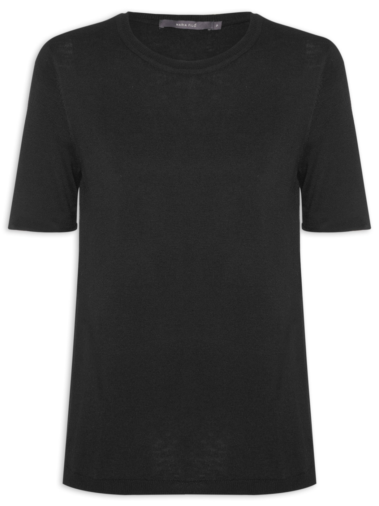 Blusa Feminina Tricot Decote Careca - Preto