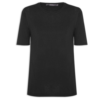 Blusa Feminina Tricot Decote Careca - Preto