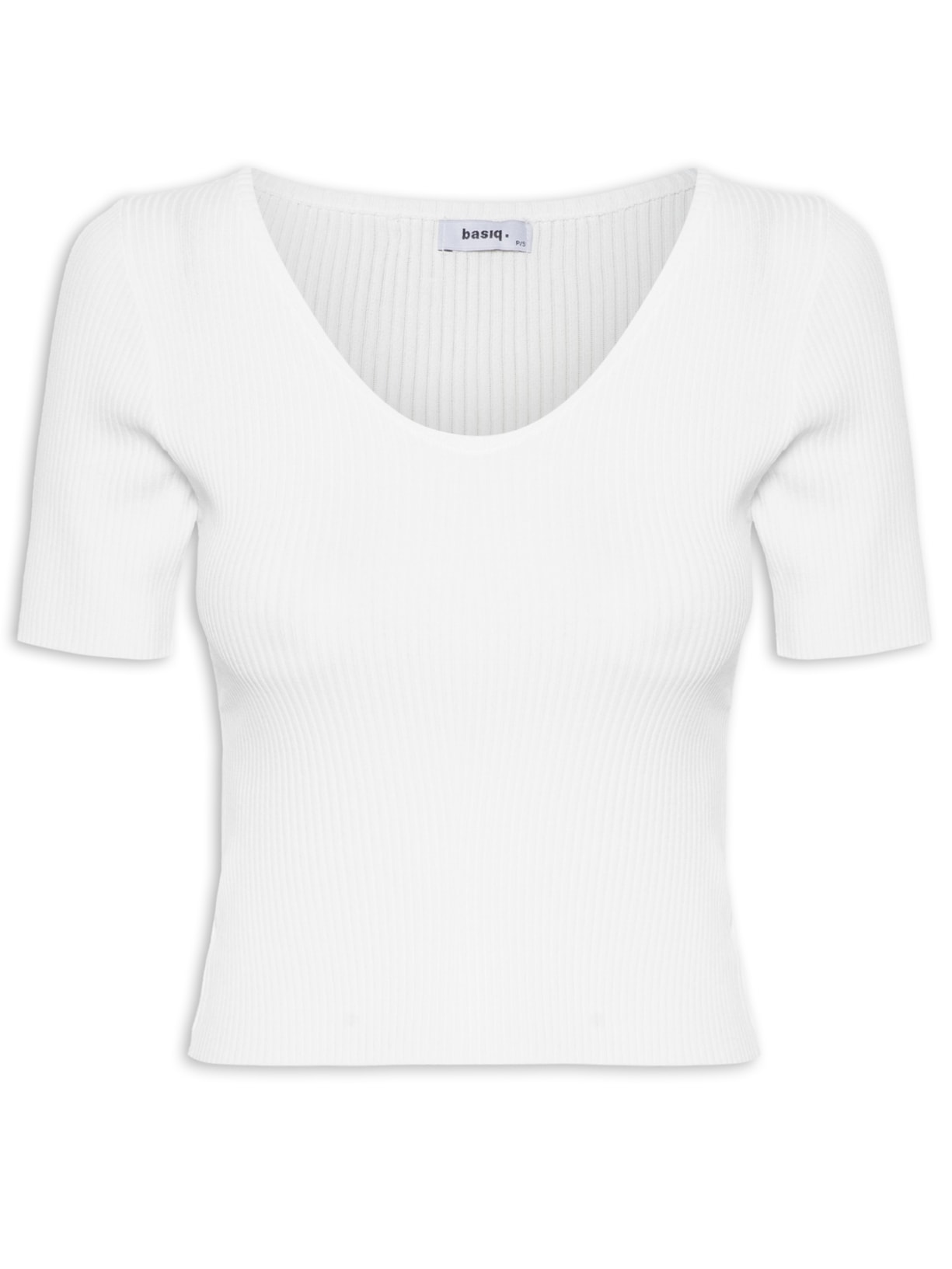 Blusa Feminina Tricot Decote Em U - Branco