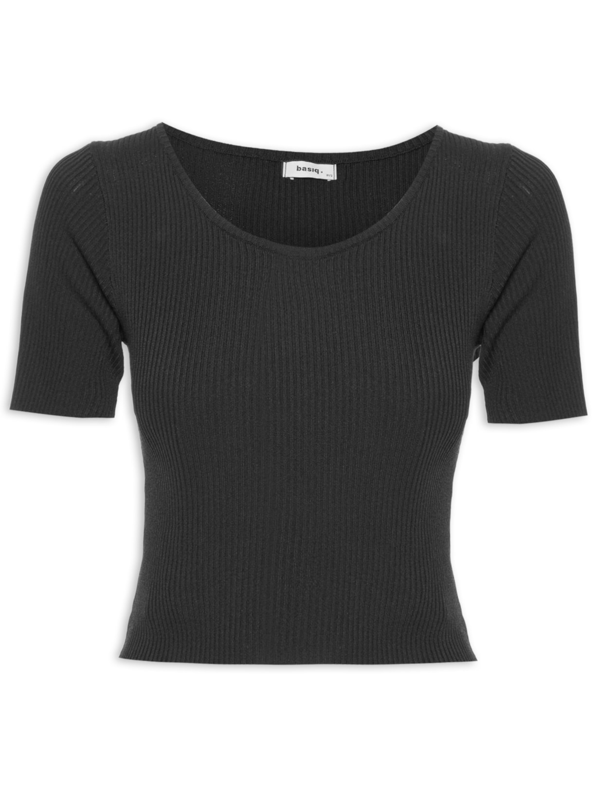 Blusa Feminina Tricot Decote Em U - Preto