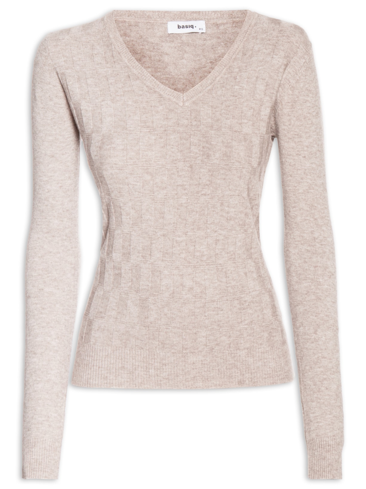 Blusa Feminina Tricot Decote Em V - Off White