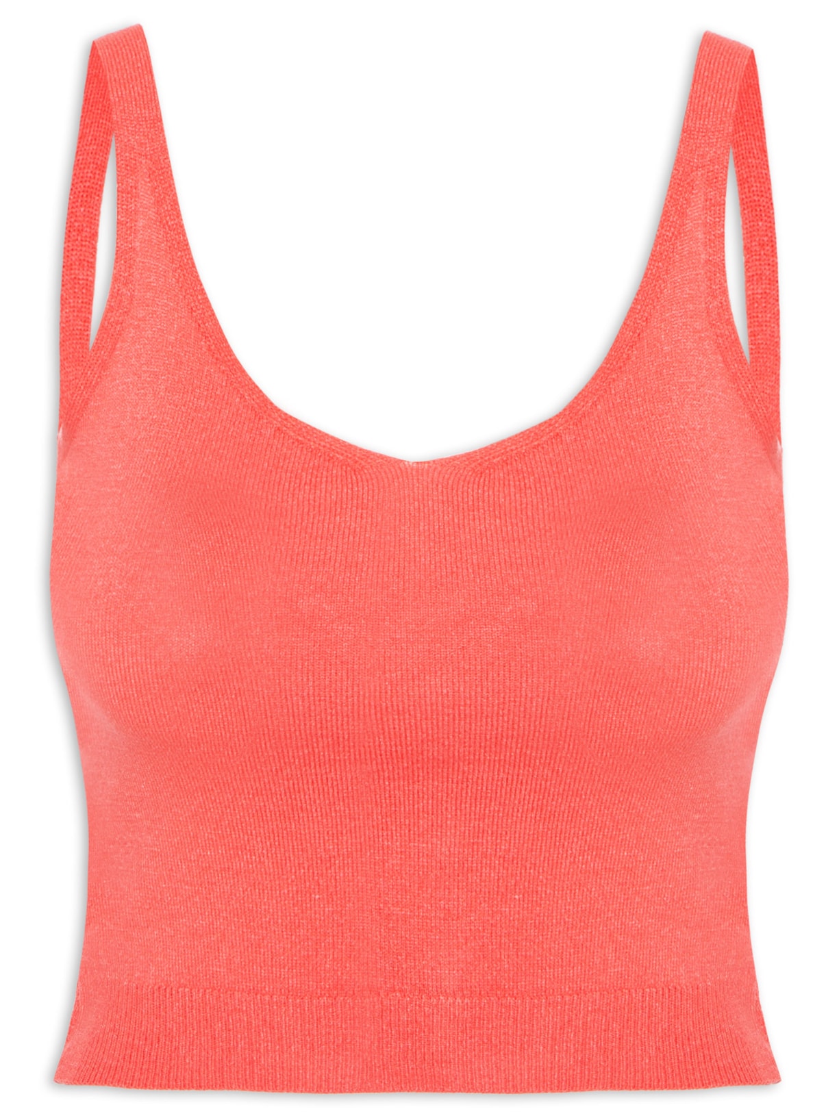 Blusa Feminina Tricot Decote Em V - Vermelho