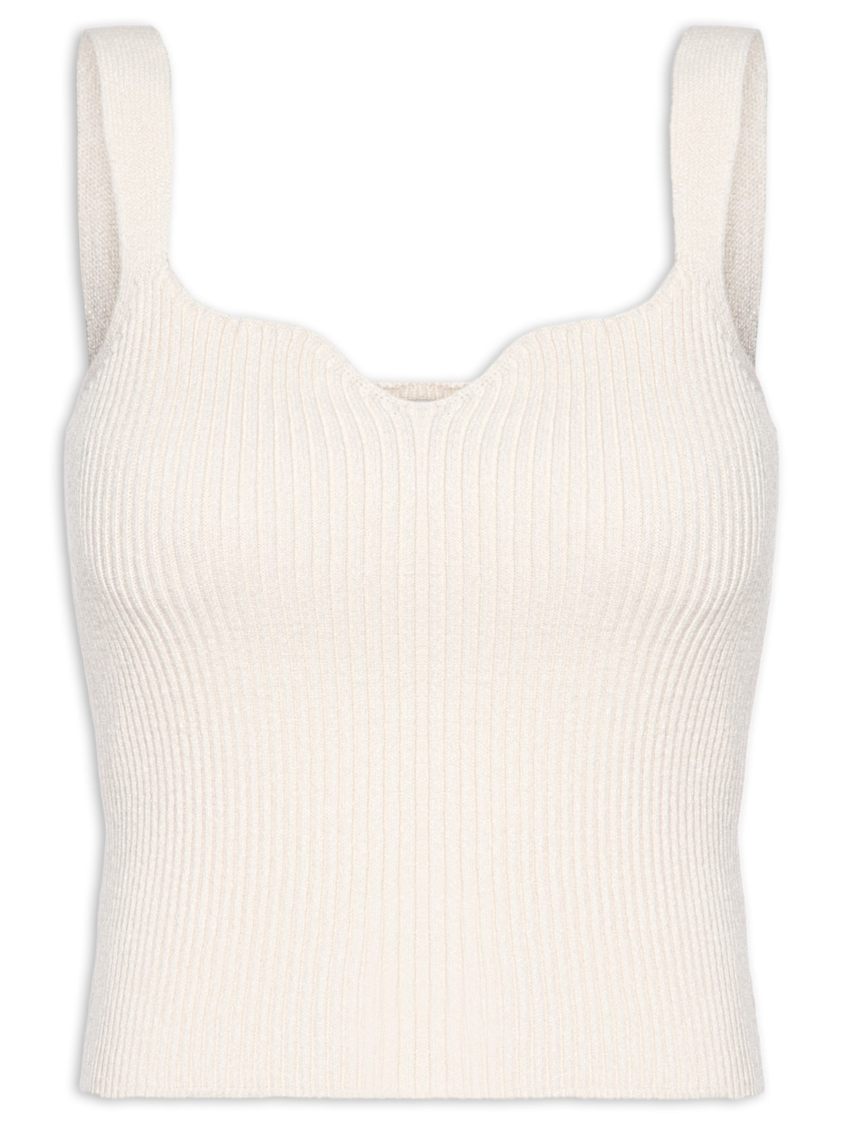 Blusa Feminina Tricot Decote - Off White