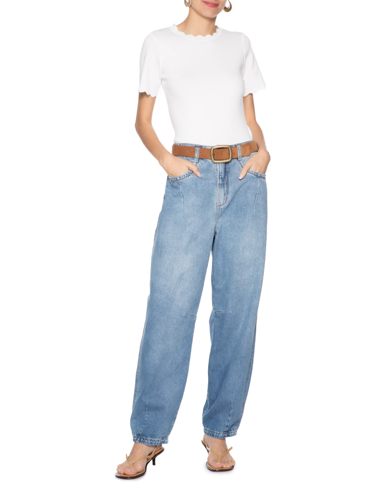 Blusa Feminina Tricot Decote Ondulado Off White Market 33