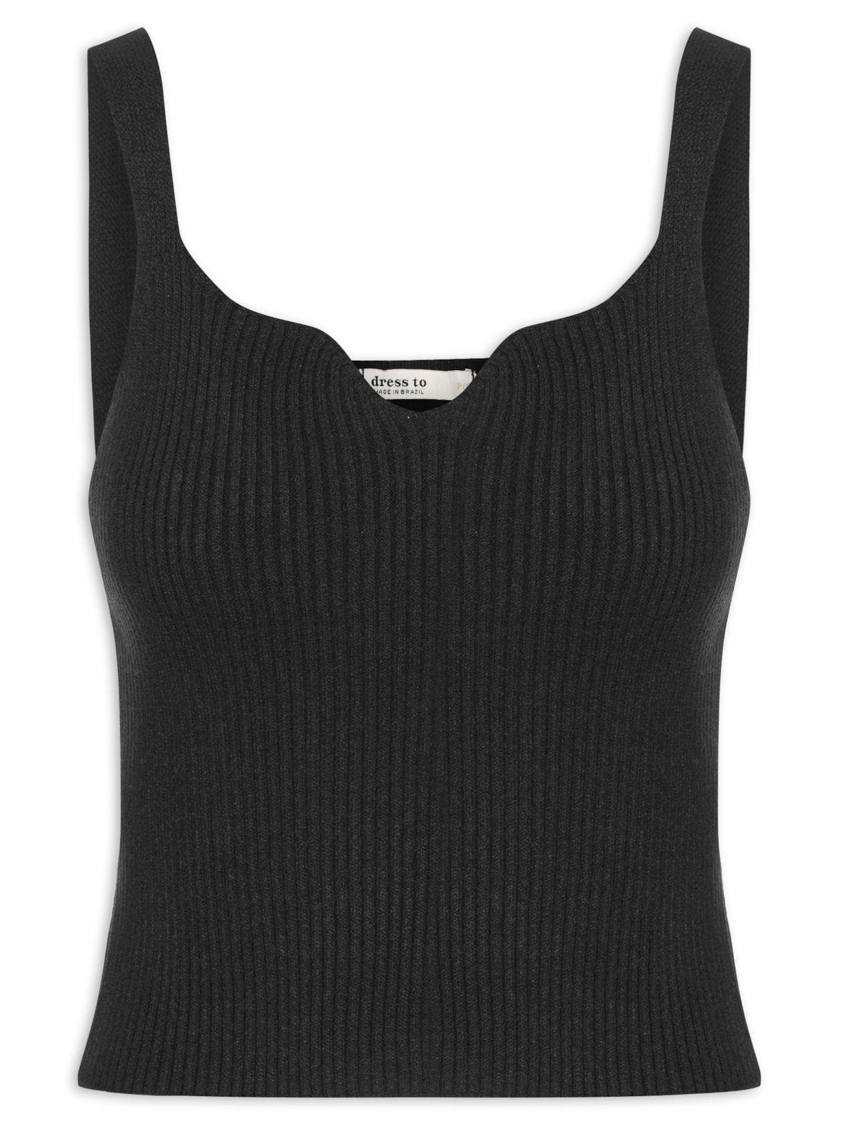 Blusa Feminina Tricot Decote - Preto