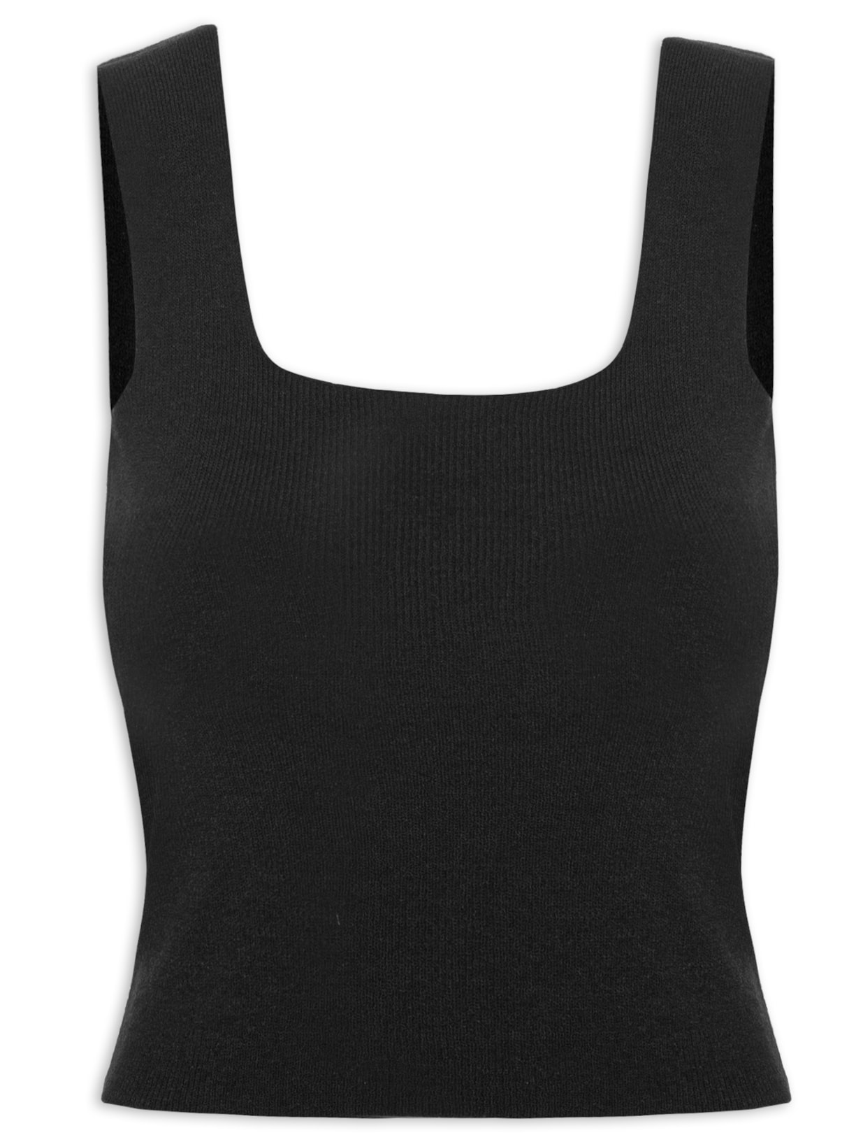 Blusa Feminina Tricot Decote Reto - Preto