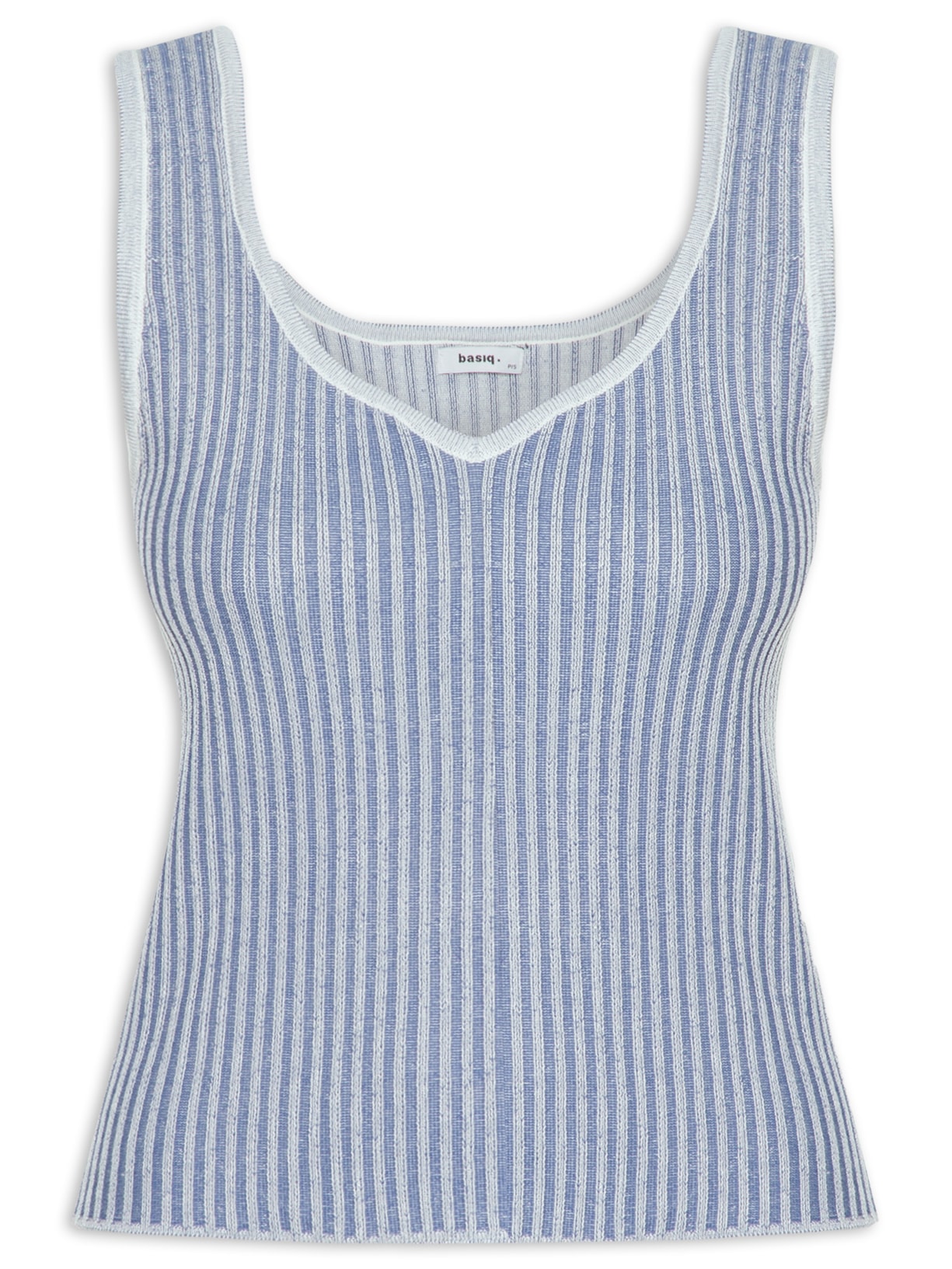 Blusa Feminina Tricot Decote V - Azul