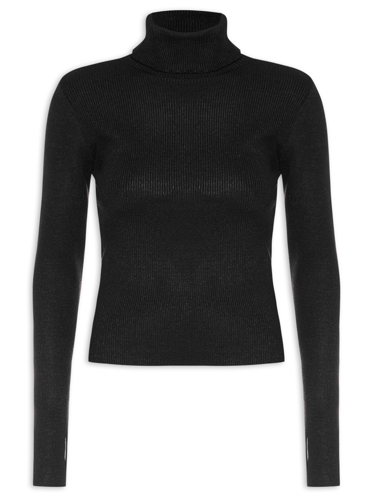 Blusa Feminina Tricot Dedinho - Preto
