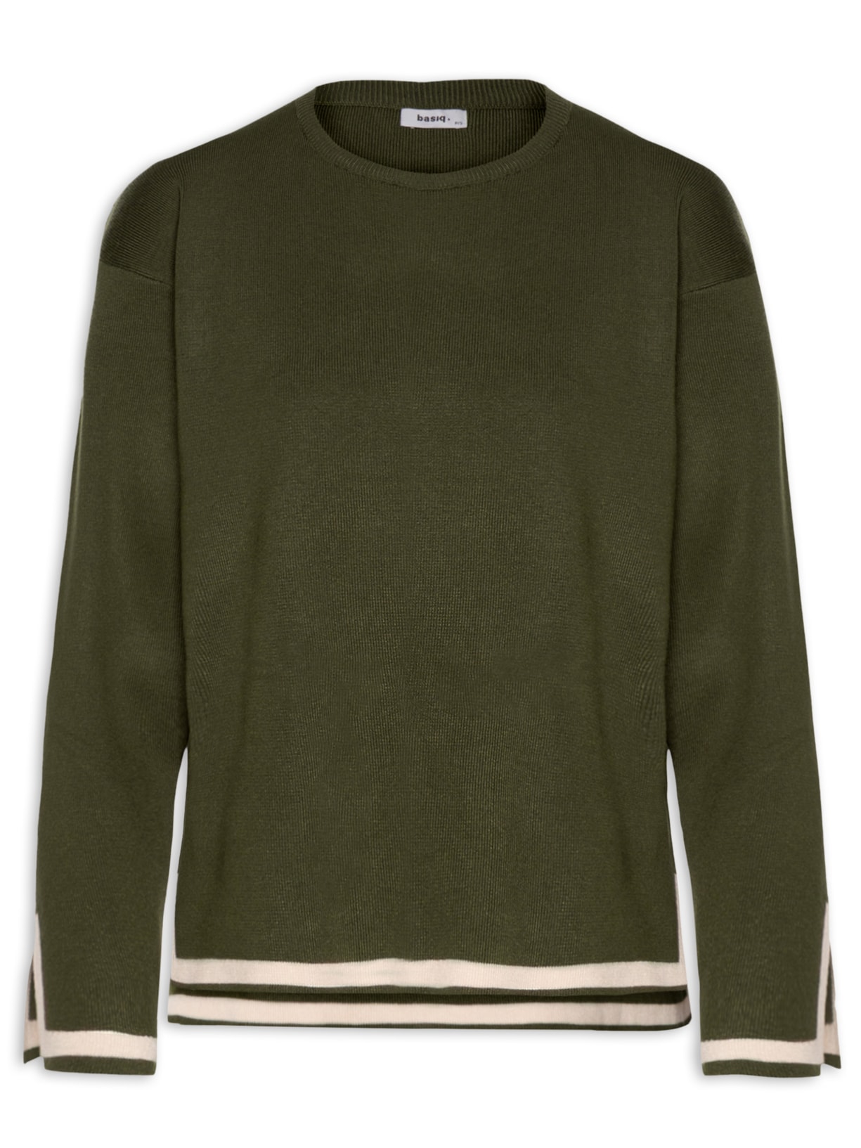 Blusa Feminina Tricot Detalhe Bicolor - Verde