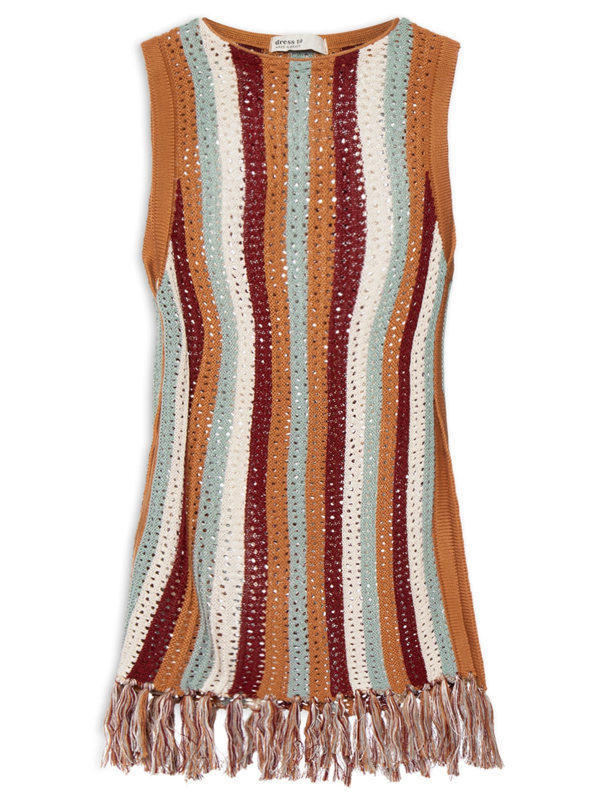 Blusa Feminina Tricot Detalhe Franja - Laranja