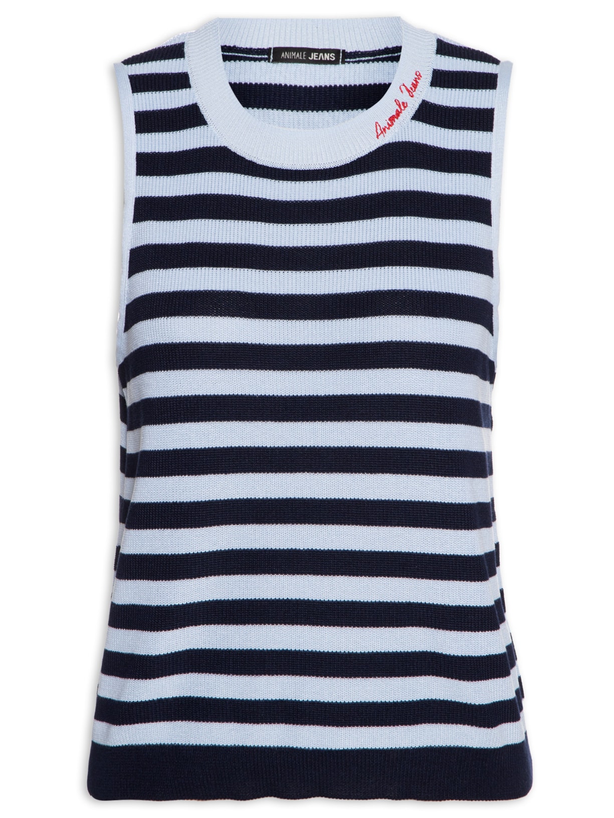 Blusa Feminina Tricot Detalhe Gola - Azul