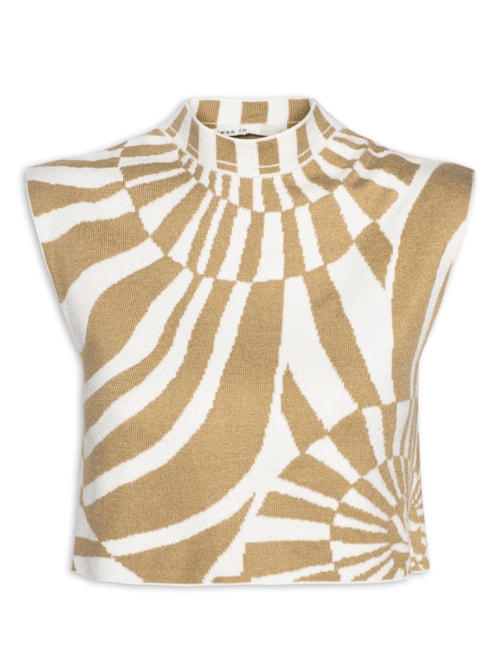 Blusa Feminina Tricot Estampa Infinito - Bege