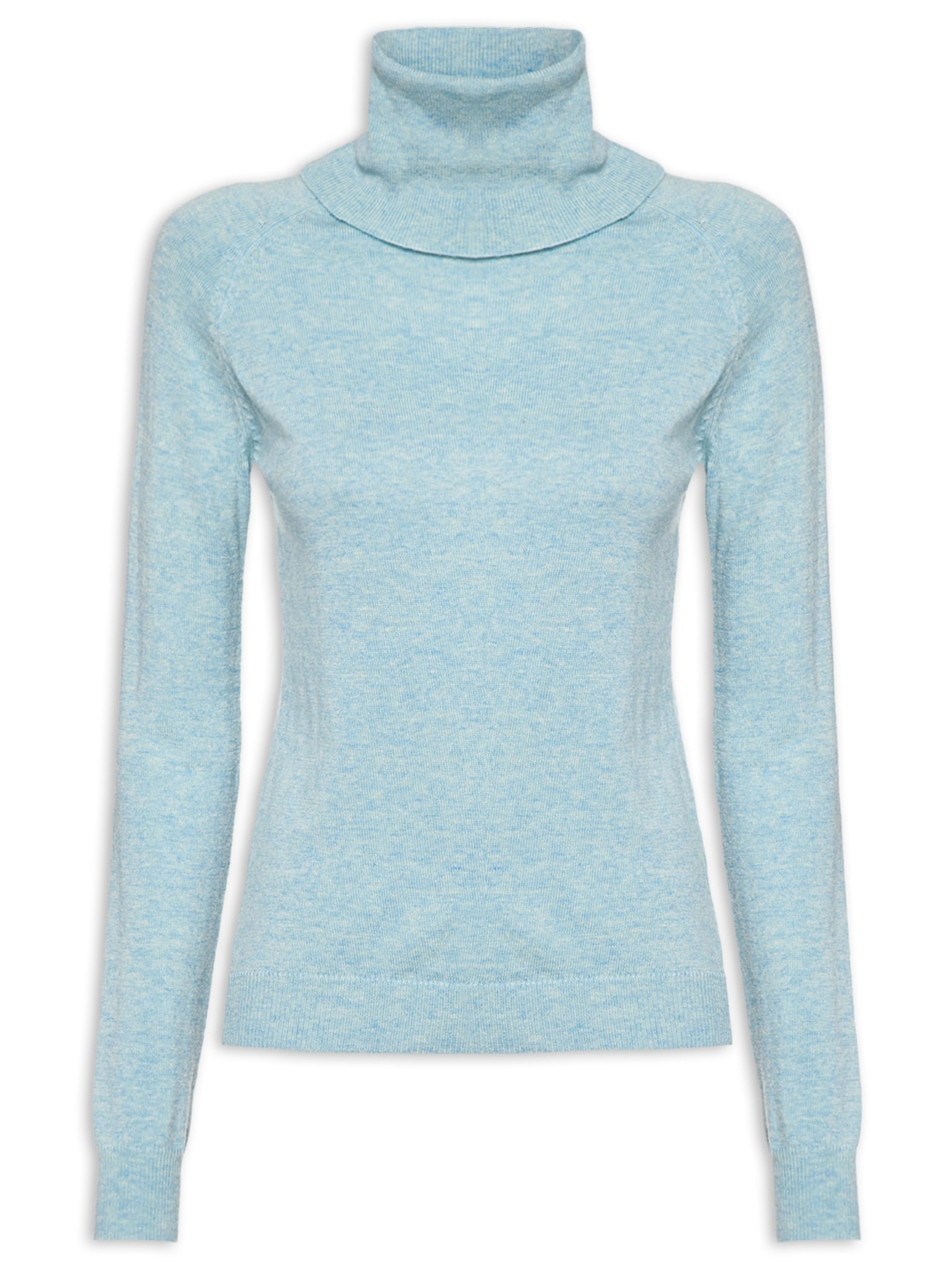 Blusa Feminina Tricot Gola Alta - Azul