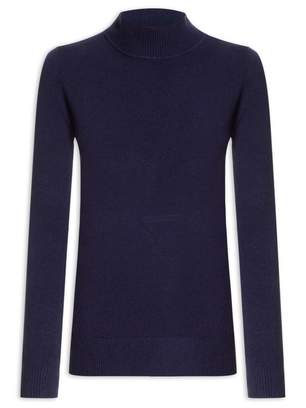 Blusa Feminina Tricot Gola Alta - Azul