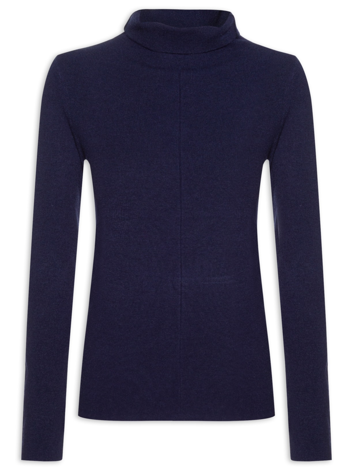 Blusa Feminina Tricot Gola Alta - Azul