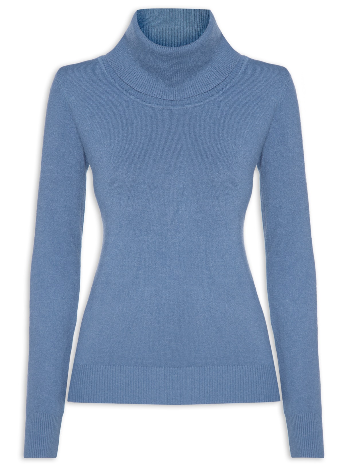 Blusa Feminina Tricot Gola Alta - Azul