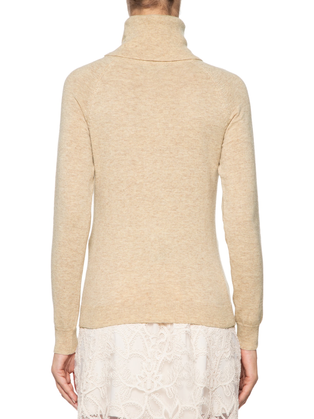 Blusa Feminina Tricot Gola Alta Bege Mixed