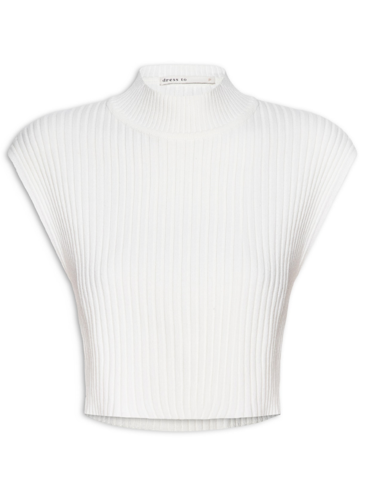 Blusa Feminina Tricot Gola Alta - Branco