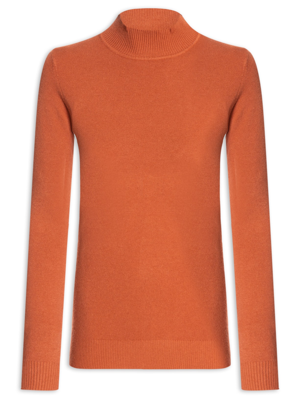 Blusa Feminina Tricot Gola Alta - Laranja