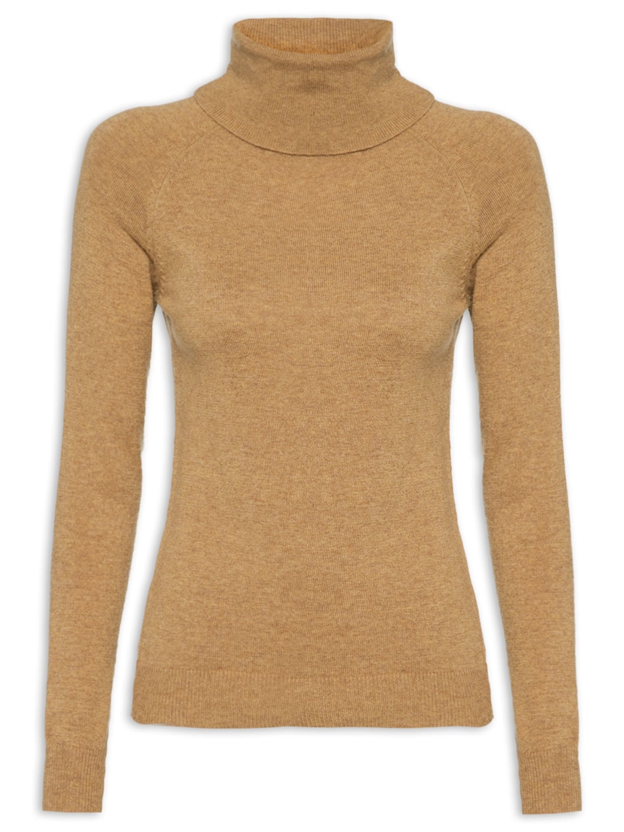 Blusa Feminina Tricot Gola Alta - Marrom