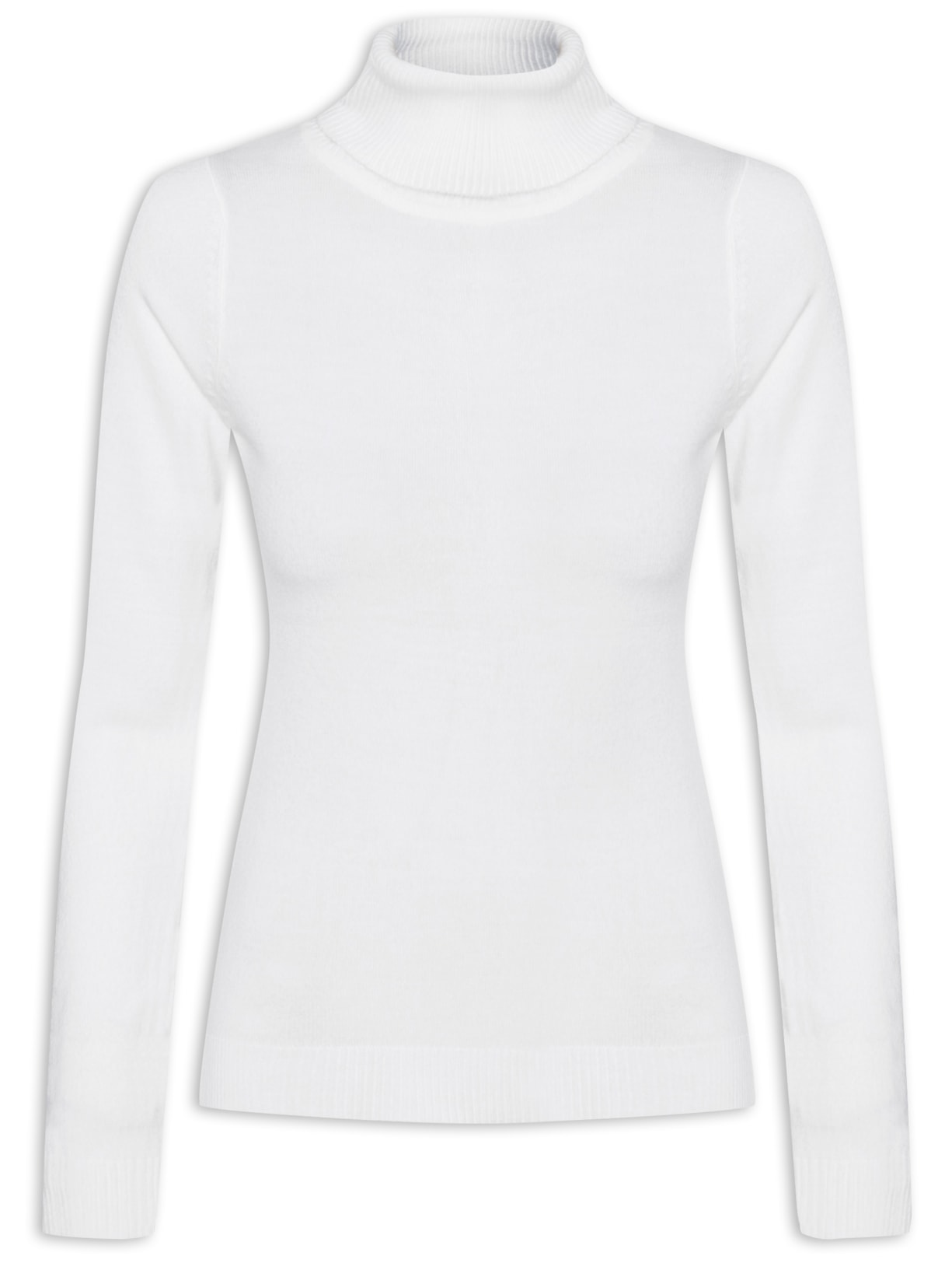 Blusa Feminina Tricot Gola Alta - Off White