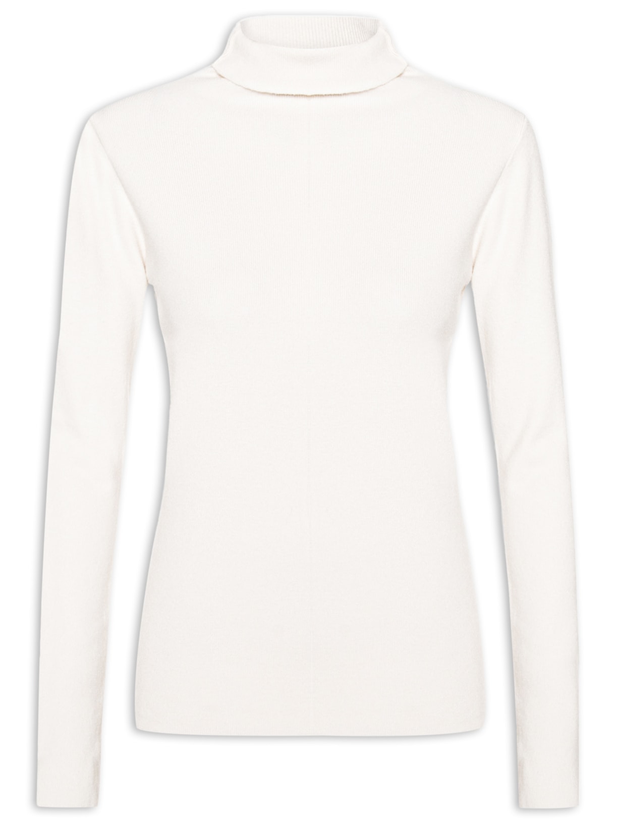 Blusa Feminina Tricot Gola Alta - Off White