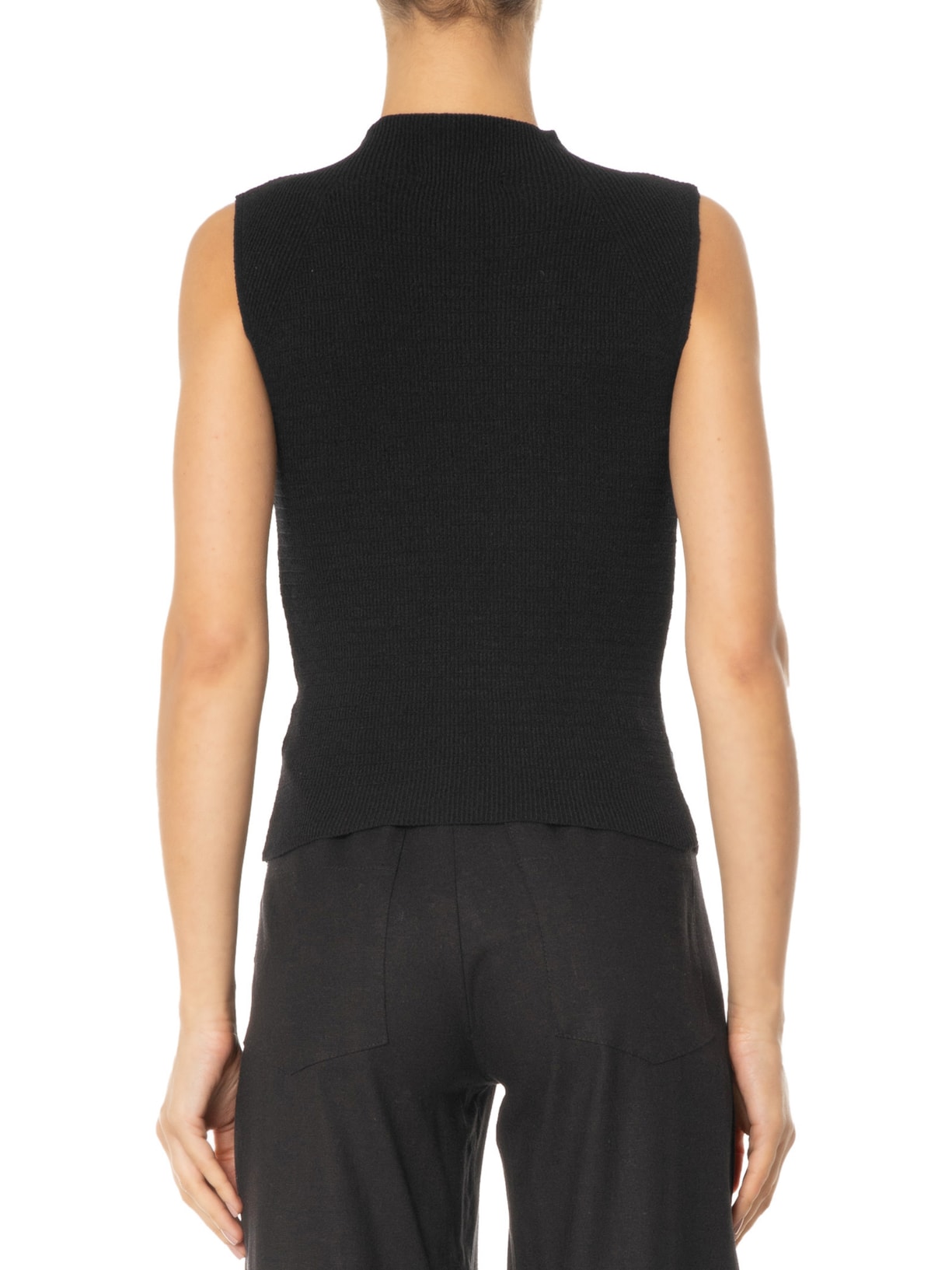 Blusa Feminina Tricot Gola Alta Preto '2Essential