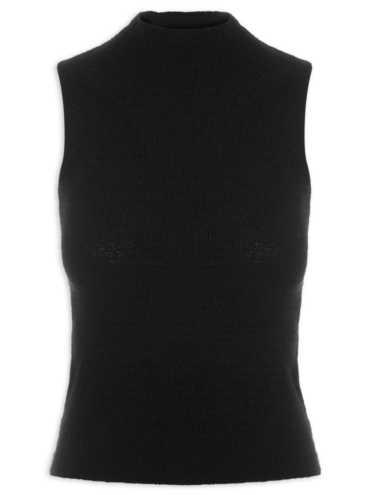 Blusa Feminina Tricot Gola Alta Preto '2Essential