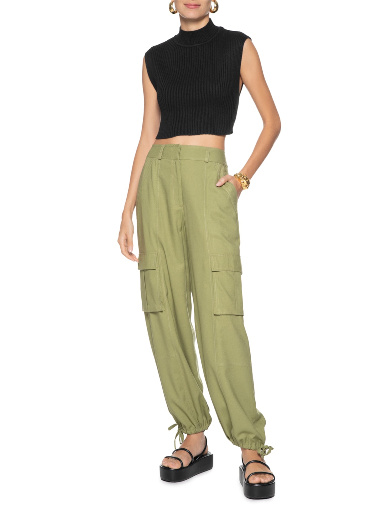 Blusa Feminina Tricot Gola Alta Preto Dress To