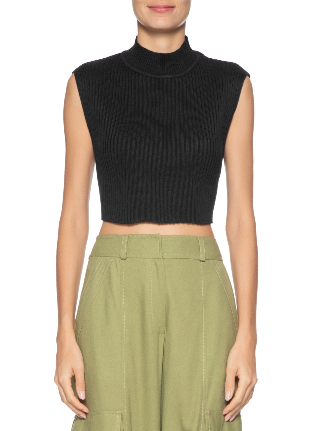 Blusa Feminina Tricot Gola Alta Preto Dress To