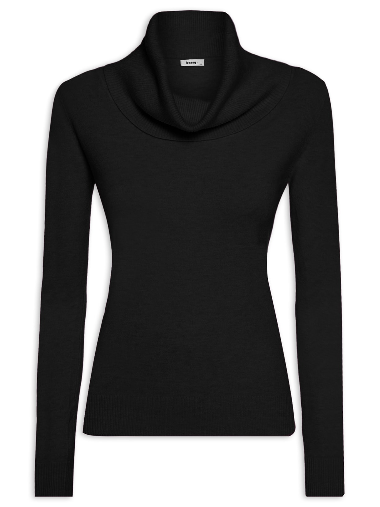 Blusa Feminina Tricot Gola Alta - Preto