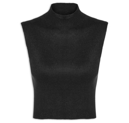 Blusa Feminina Tricot Gola Alta - Preto