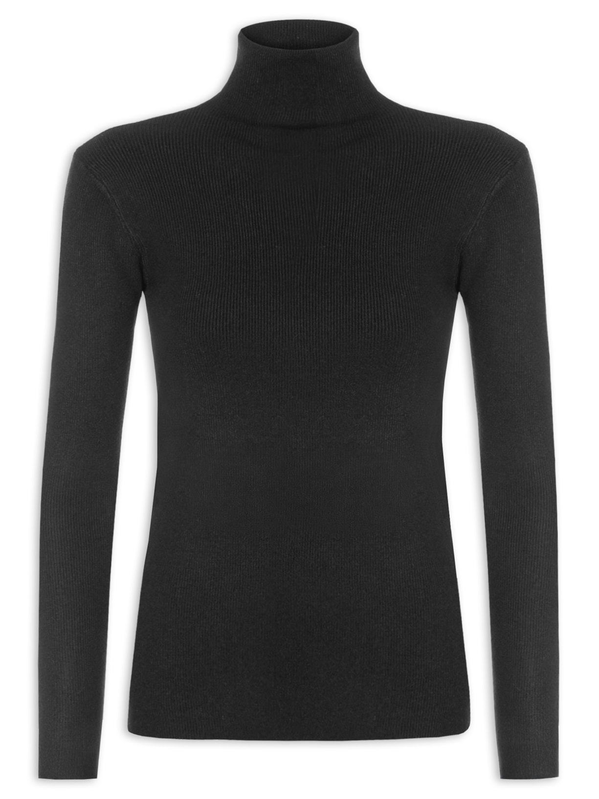 Blusa Feminina Tricot Gola Alta - Preto