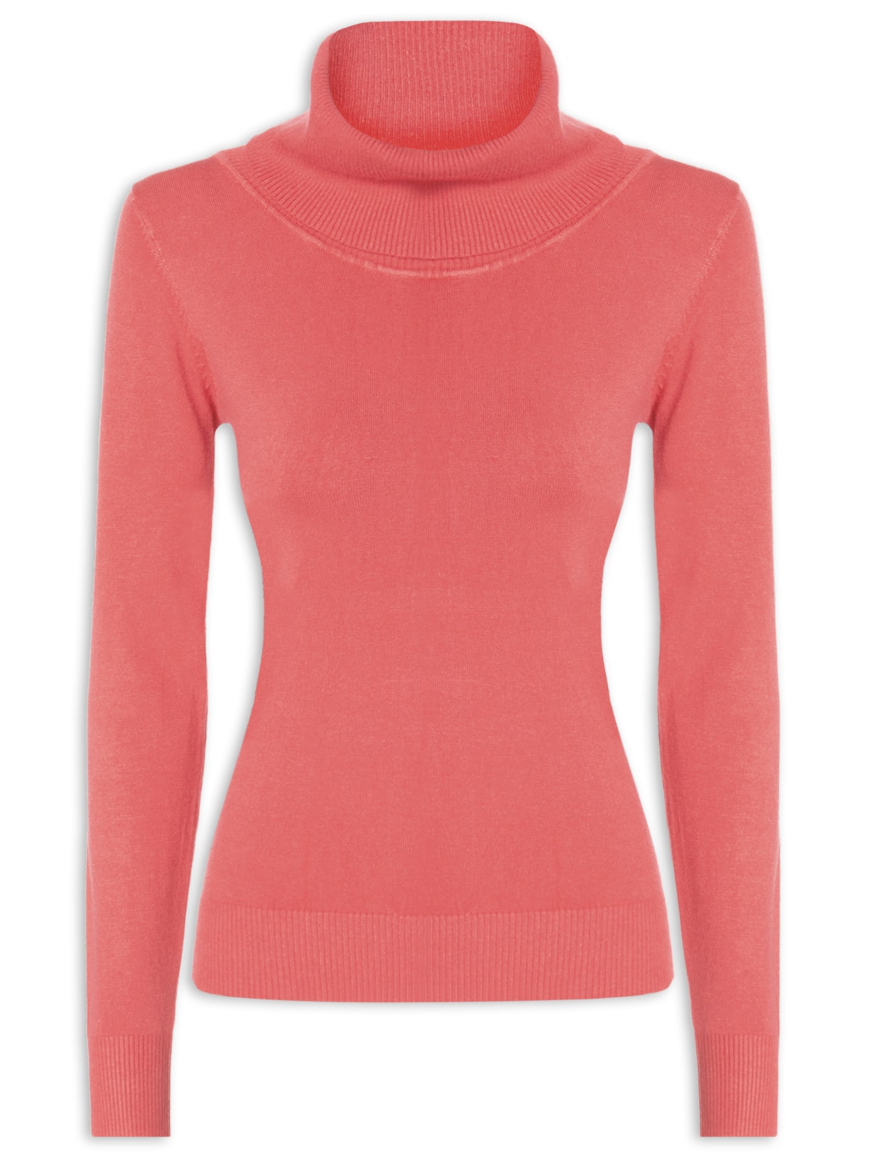 Blusa Feminina Tricot Gola Alta - Rosa