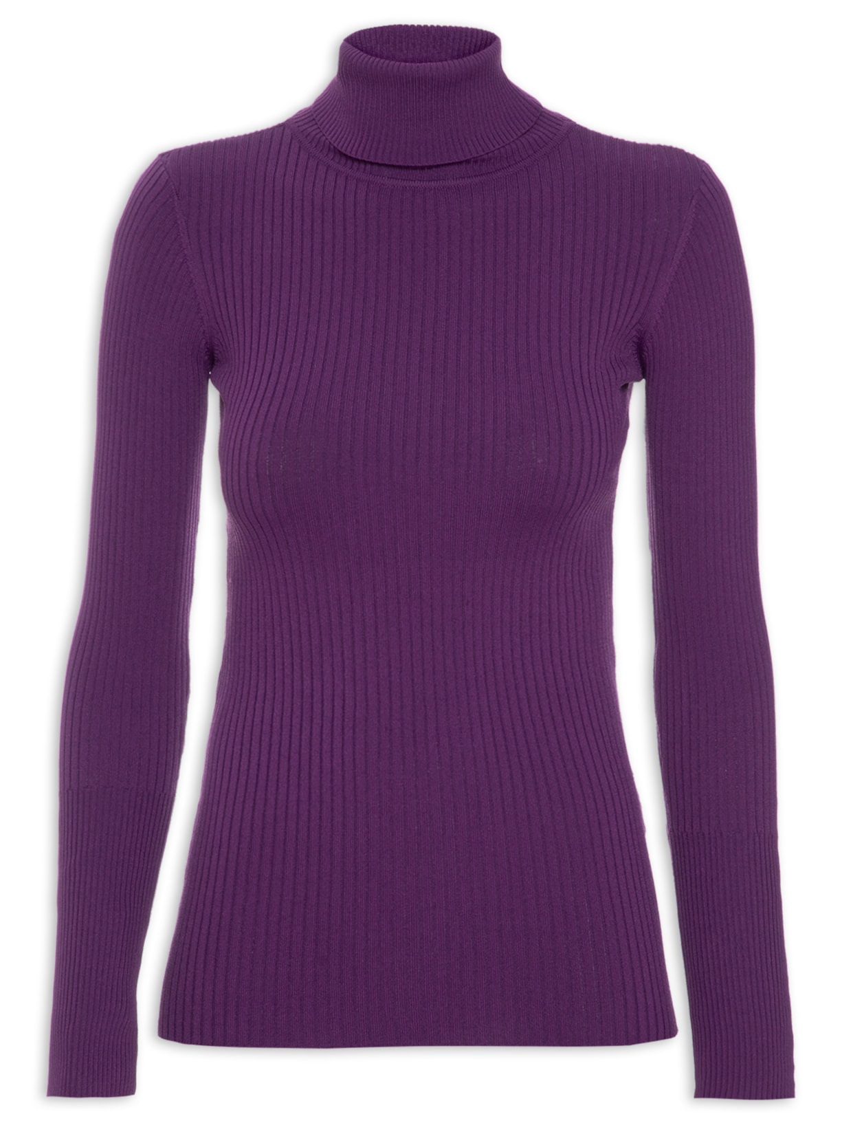Blusa Feminina Tricot Gola Alta - Roxo