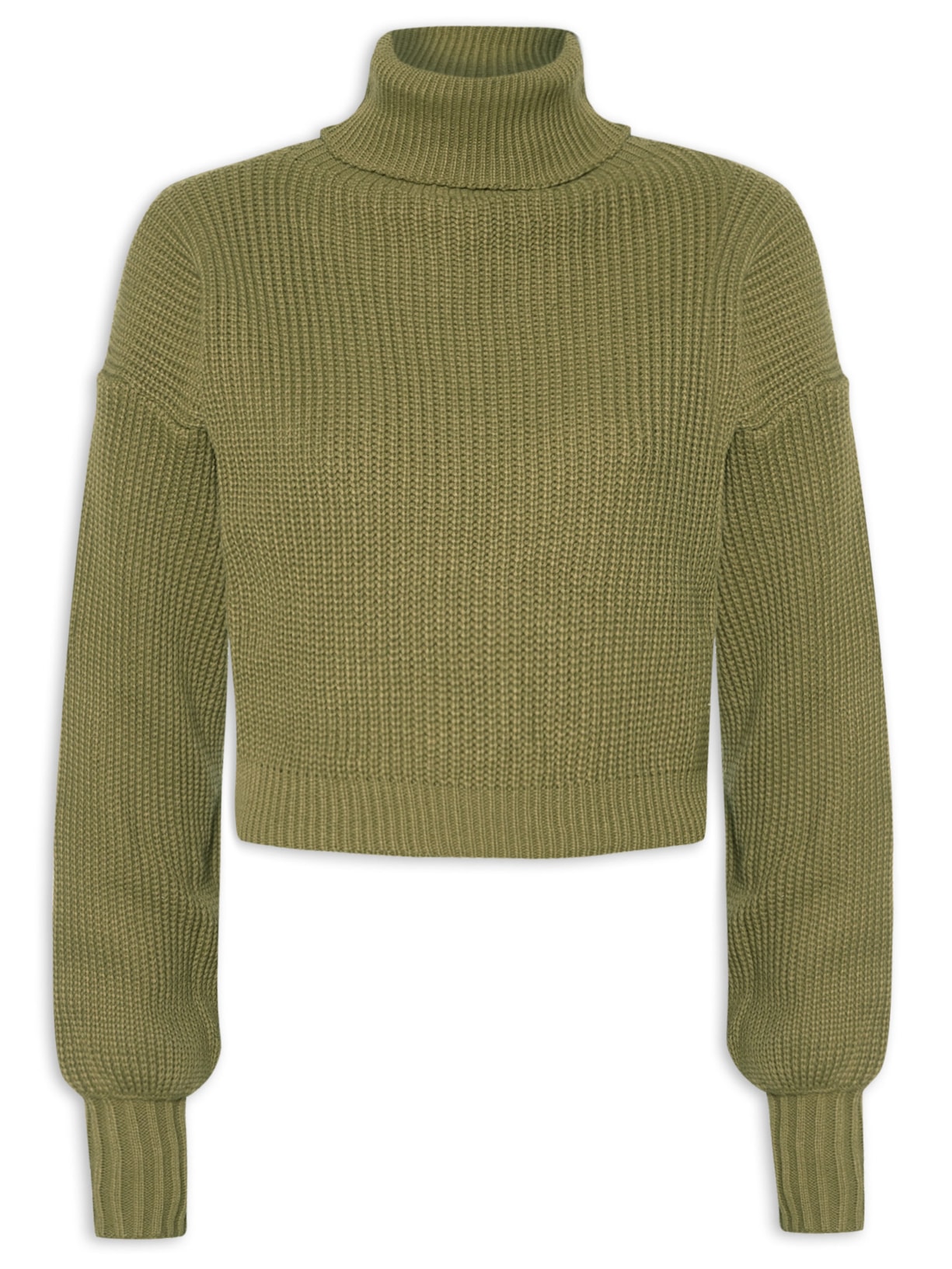 Blusa Feminina Tricot Gola Alta - Verde
