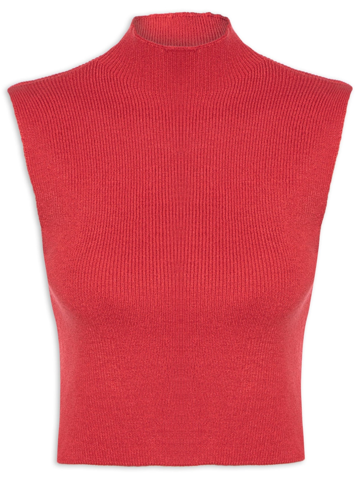 Blusa Feminina Tricot Gola Alta - Vermelho