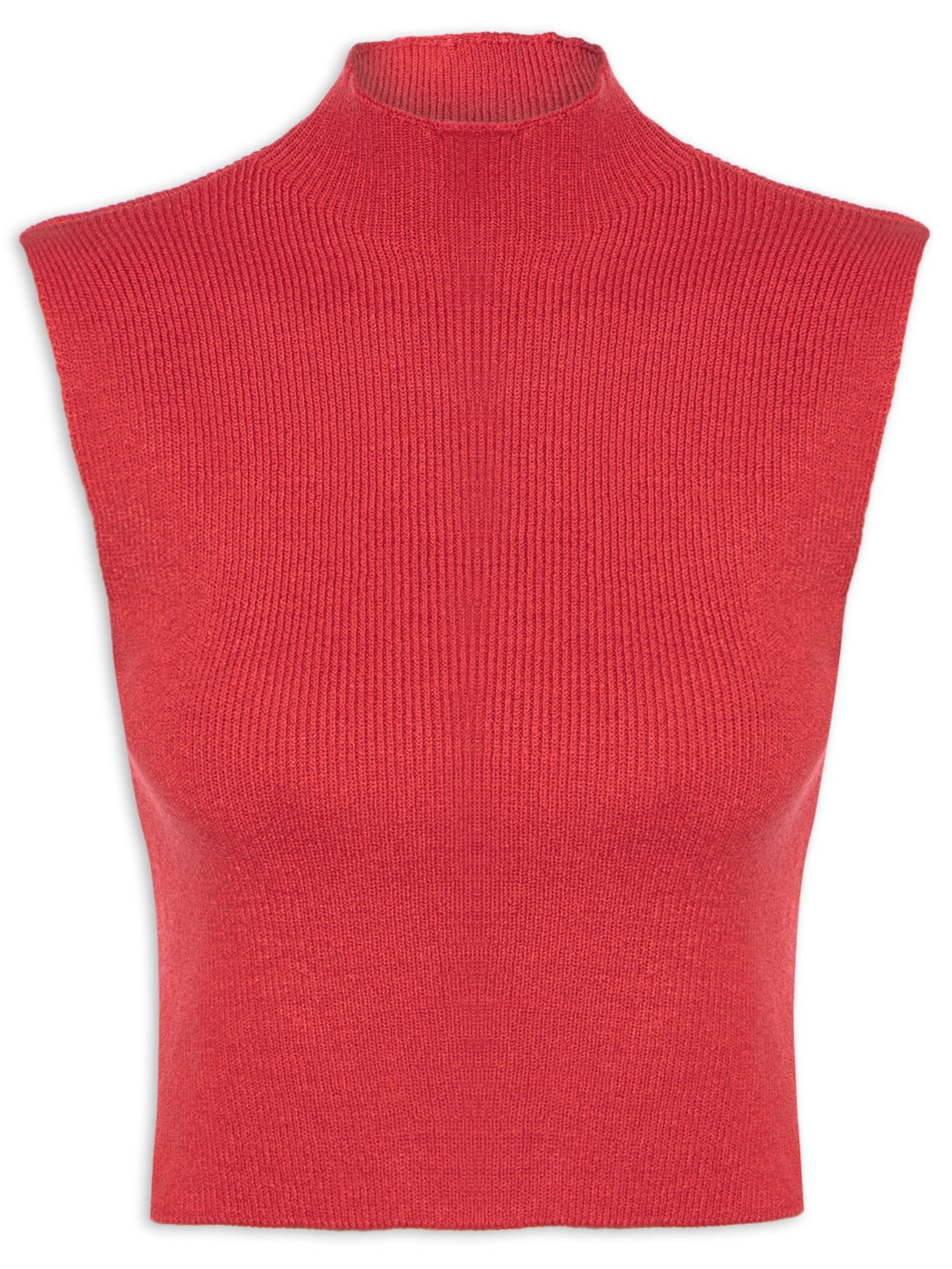 Blusa Feminina Tricot Gola Alta - Vermelho