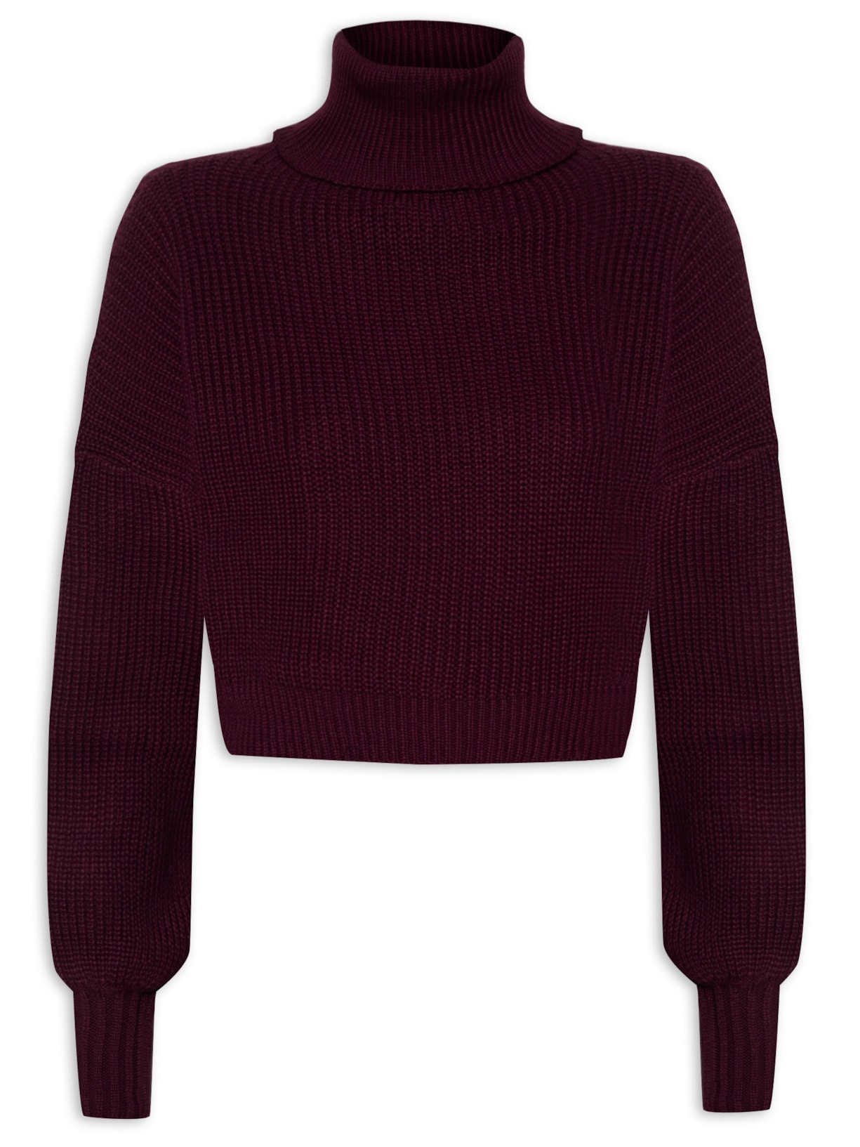 Blusa Feminina Tricot Gola Alta - Vinho