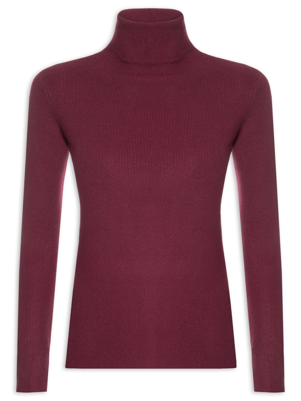 Blusa Feminina Tricot Gola Alta - Vinho