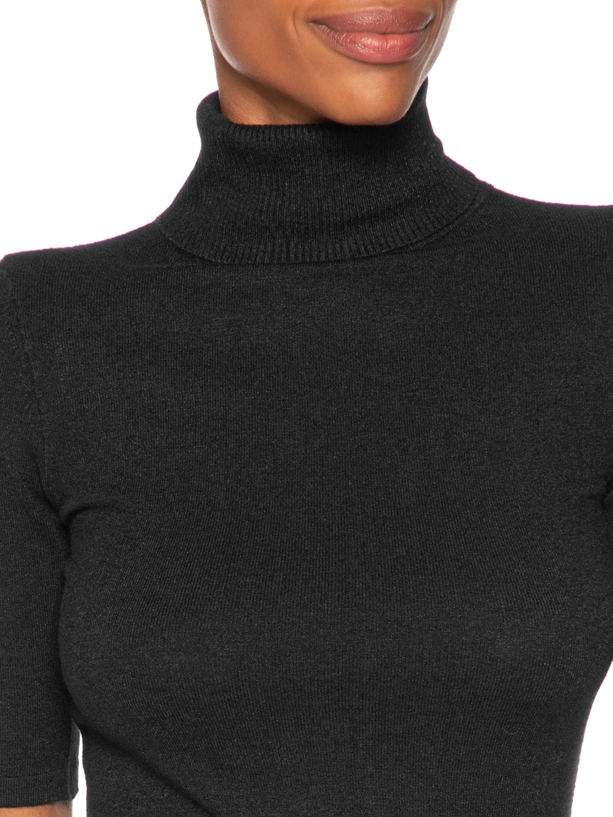 Blusa Feminina Tricot Gola Alta – Preto Basiq