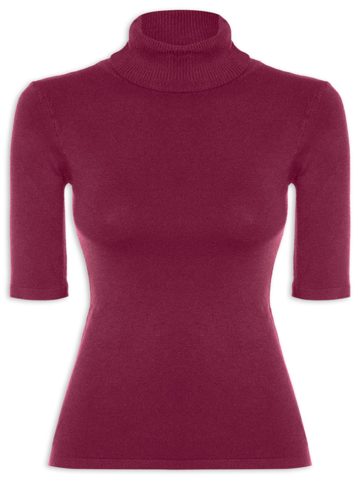 Blusa Feminina Tricot Gola Alta – Vermelho