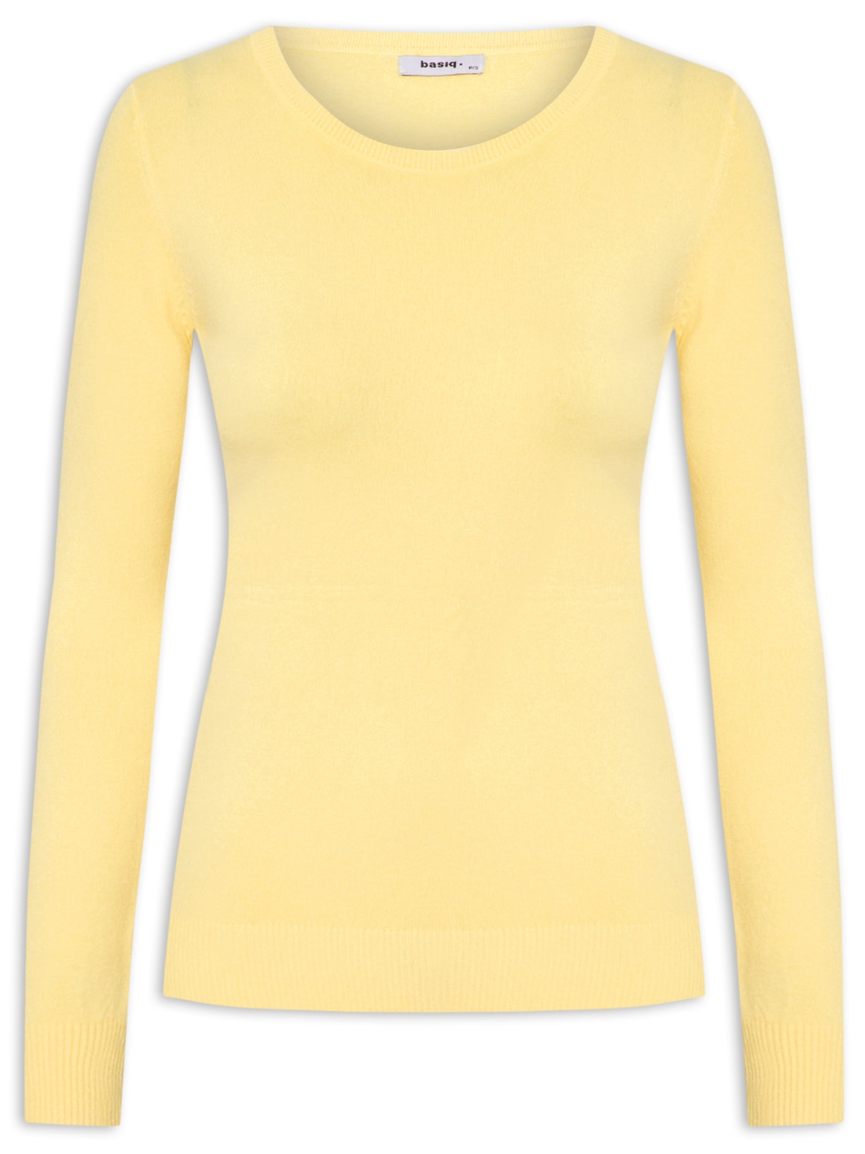 Blusa Feminina Tricot Gola Careca - Amarelo
