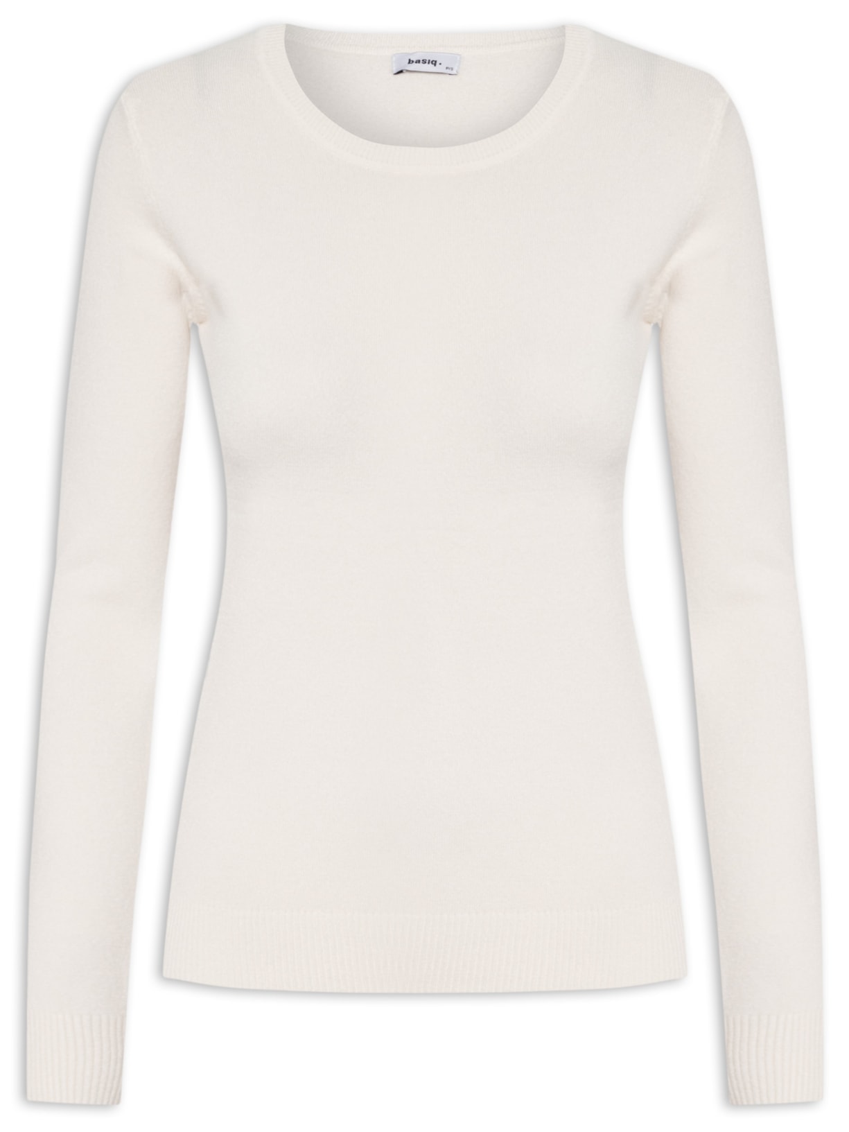 Blusa Feminina Tricot Gola Careca - Off White