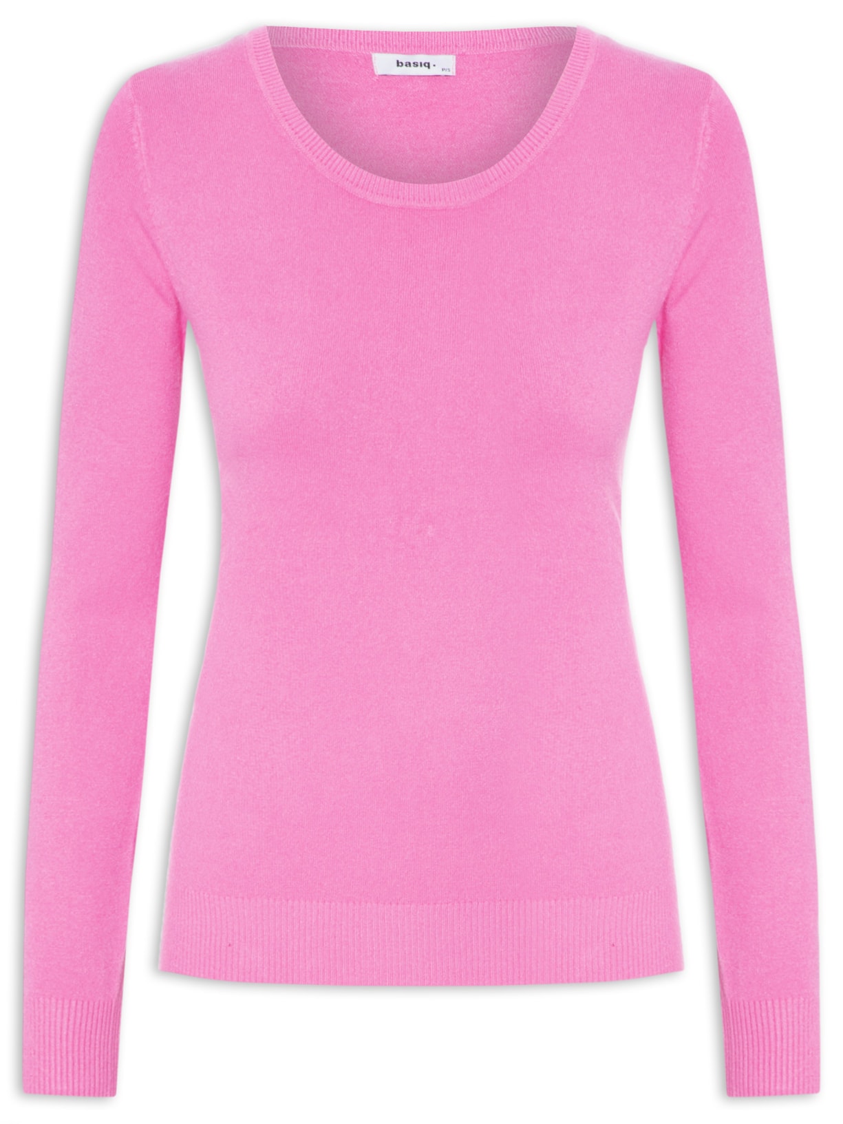 Blusa Feminina Tricot Gola Careca - Rosa